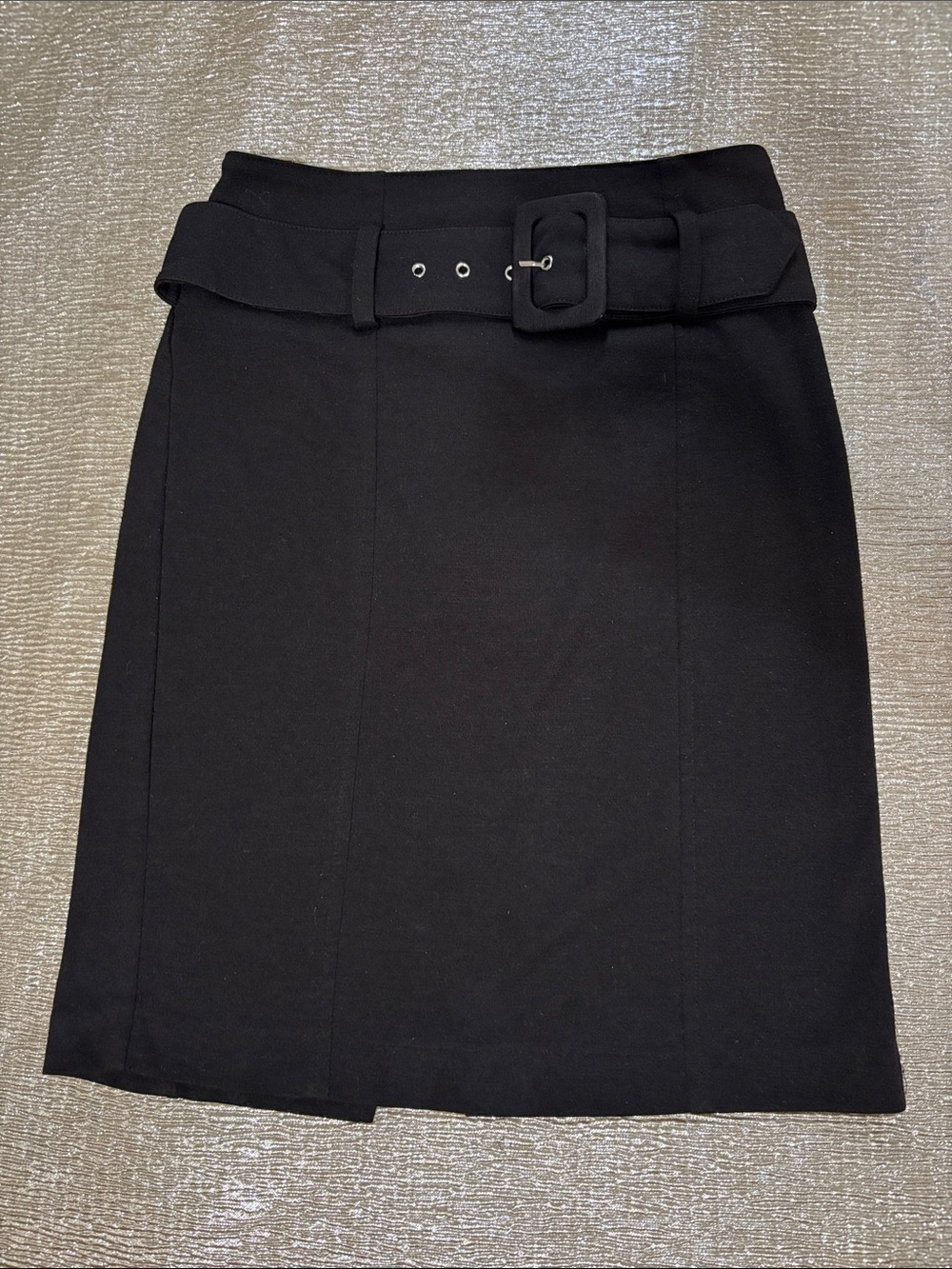 Forever 21 Black Belted Pencil Skirt